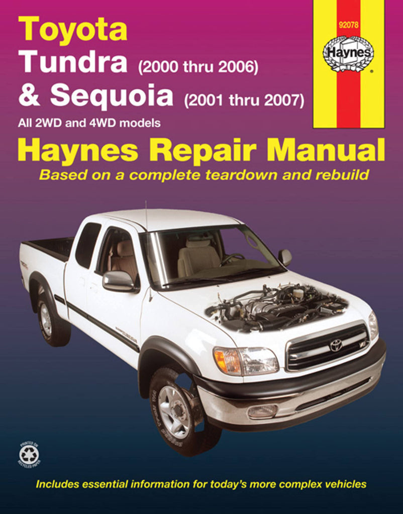 Toyota Tundra 2000 thru 2006 & Sequoia 2001 thru 2007 2WD & 4WD