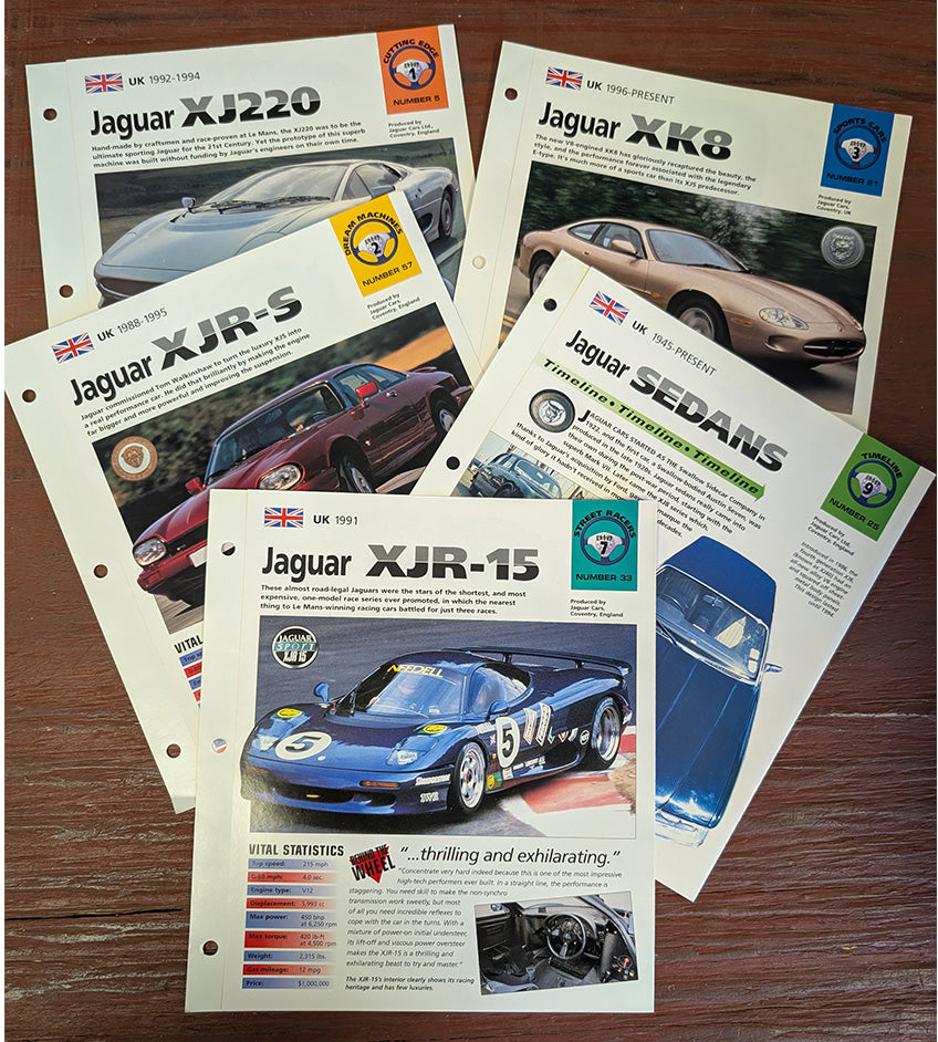 Jaguar Dream Machines Spec Sheet Collection – MidlifeClassicCars.com