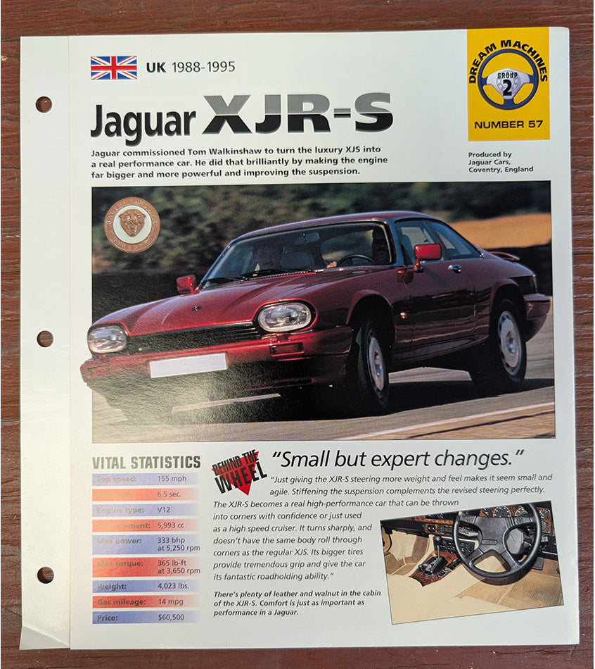Jaguar Dream Machines Spec Sheet Collection – MidlifeClassicCars.com